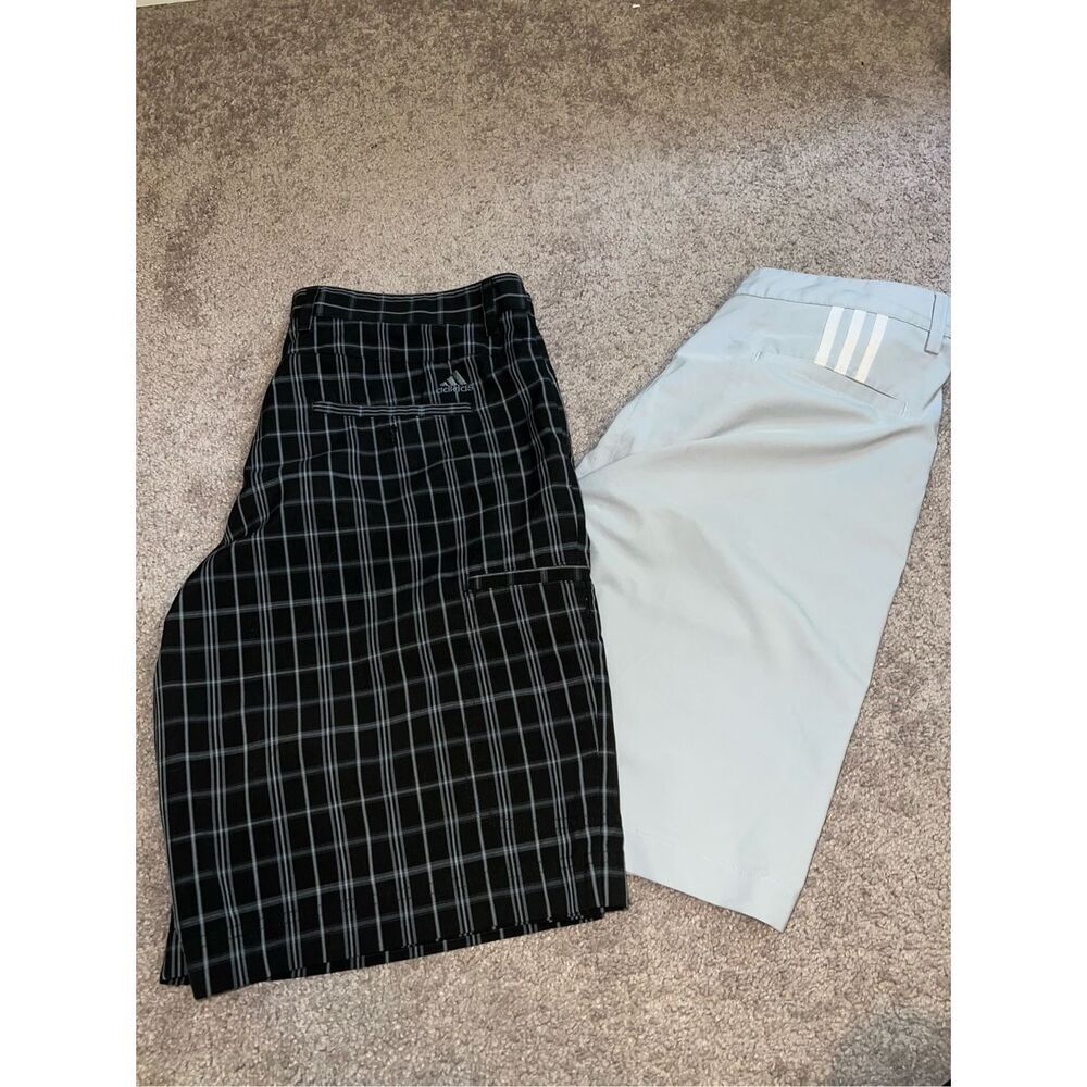 Men’s Adidas Shorts Lot of 2 - 34 checkered/gray/black